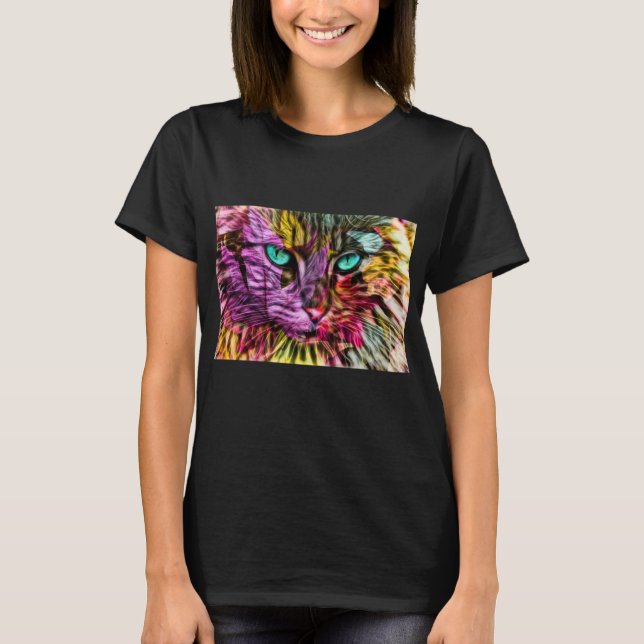 Kattunge Kitten Artsy Design T Shirt (Framsida)