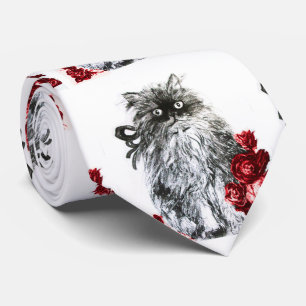 KATTUNGE,KITTEN MED RÖD ROS Black White Slips