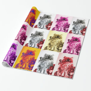 KATTUNGE/KITTEN MED RÖD ROS PRESENTPAPPER