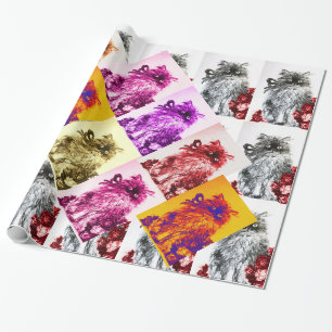 KATTUNGE/KITTEN MED RÖD ROS PRESENTPAPPER