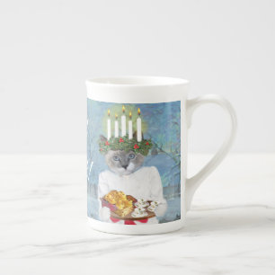 Kattunge kopp för Santa Lucia Tea Benporslin Mugg