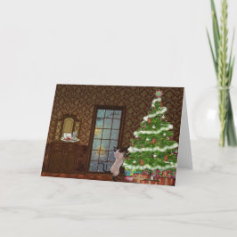 Kattunge-kort för jul i kväll helgkort