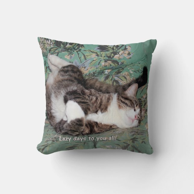 Kattunge lata dagar kudde (Framsida)