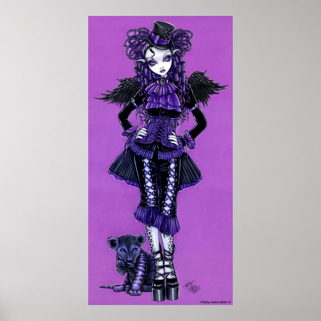 Kattunge Lila Gothic Victorian Angel Poster (Framsidan)