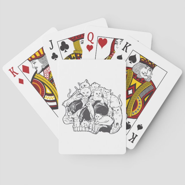 Kattunge med Gun-Birthday och Halloween-kattkostna Casinokort (Baksidan)
