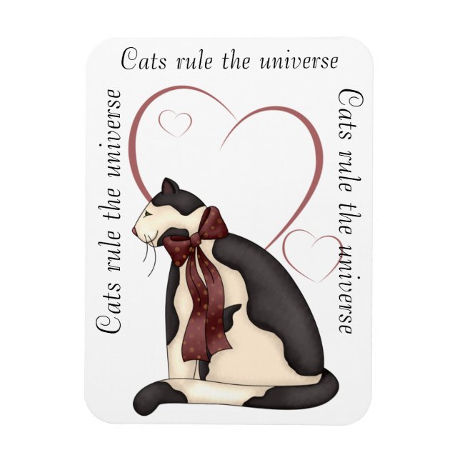 Kattunge med Hearts Bild Magnet (Vertikal)