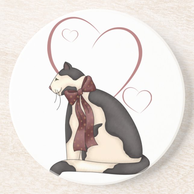 Kattunge med Hearts Bild Underlägg (Framsidan)