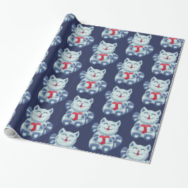 Kattunge med hjärta i Kärlek Cute Blue Cat Presentpapper