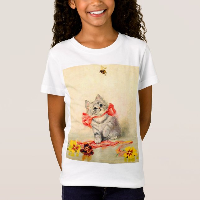 Kattunge med rött band t shirt (Framsida)