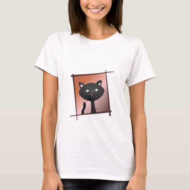 Kattunge med schopsticks överkant tee (Framsida)