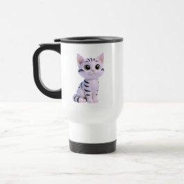 Kattunge med tabbymönster sittande Resemugg