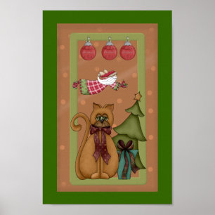 Kattunge med Träd Bild Poster