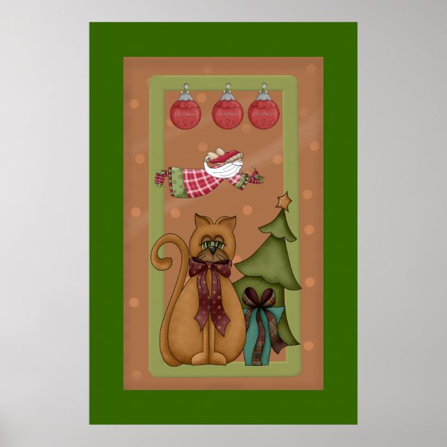 Kattunge med Träd Bild Poster (Framsidan)