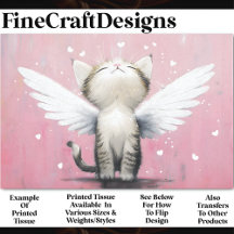 Kattunge med Vingar, Rosa AV5 Decoupage