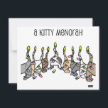 Kattunge Menorah för Hanukkah Cats Julkort<br><div class="desc">Glad helg! Ett Hanukkah-kort för kattälskare! 9 söta kattungar är snärjda i ljus och bildar en menorah. Fira Ljus säsong med det här roligt helgdag-interreligiösa kortet. Originaldesign av S. Fernleaf-design.</div>