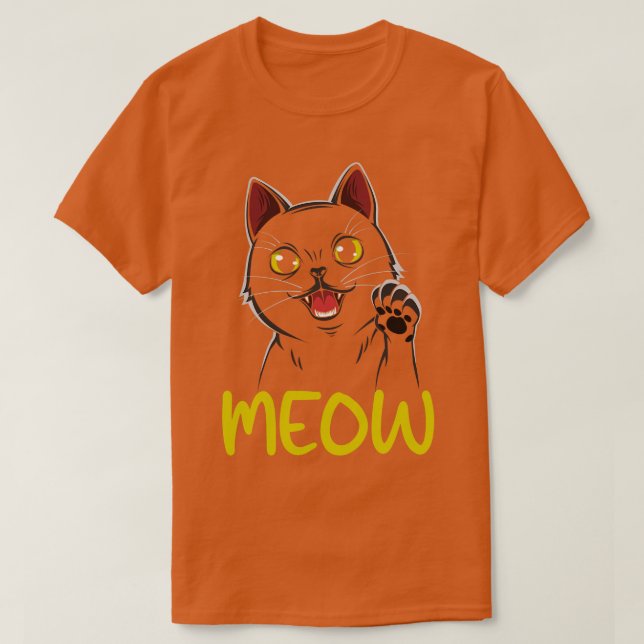 Kattunge Meow Söt katt T Shirt (Design framsida)