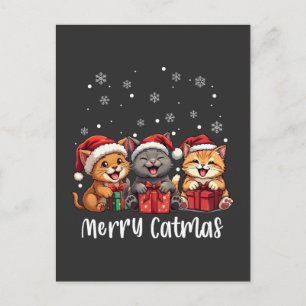 Kattunge Merry Catmas Helg Vykort