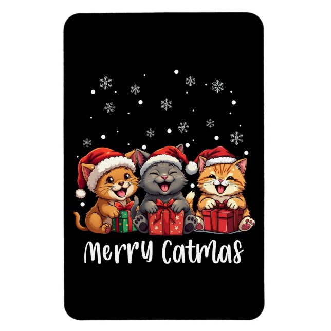 Kattunge Merry Catmas Magnet (Vertikal)