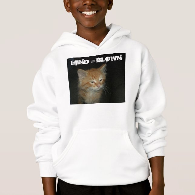 Kattunge ’MIND = BLOWN’ Kids Hooded Sweatshirt Tröja (Framsida)