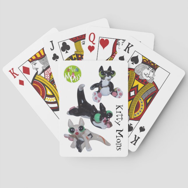 Kattunge Mons som leker kort Spelkort (Baksidan)