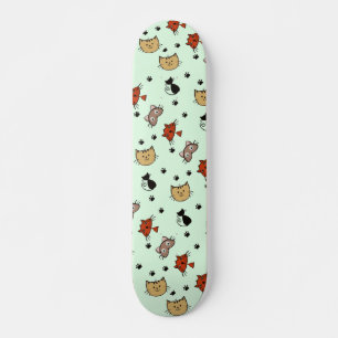 Kattunge Mönster Mini Skateboard Bräda 18,5 Cm