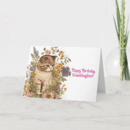 KATTUNGE n FLOWERS GRANDDAUGHTER BIRTHDAY CARD Kort