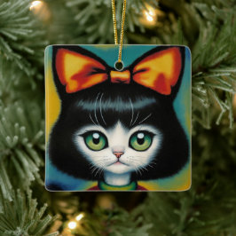 Kattunge New Bow Julgransprydnad Keramik