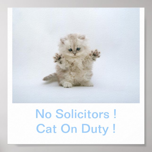 Kattunge No Solicitors Sign Poster (Framsidan)