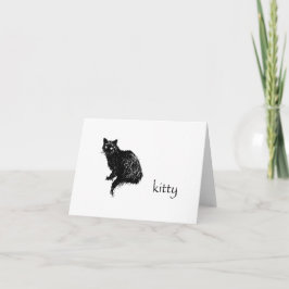 Kattunge noterar tom insida för kortet med kort