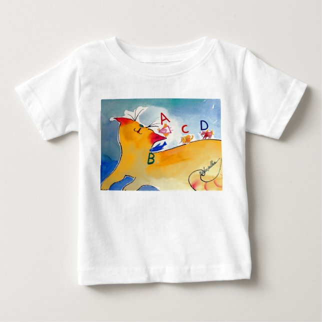 kattunge och alfbet t shirt (Framsida)