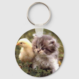 Kattunge- och babychick nyckelring