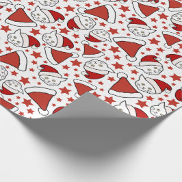 Kattunge och jultomten mönster presentpapper