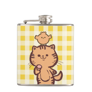 Kattunge och lille kyckling fickplunta