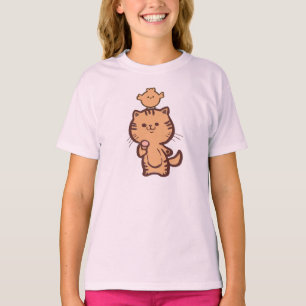 Kattunge och lille kyckling t shirt