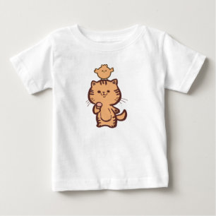 Kattunge och lille kyckling t shirt