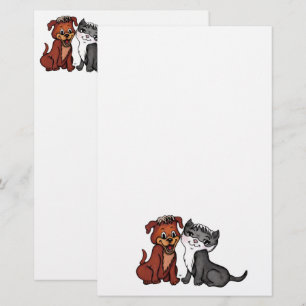 Kattunge och marionett brevpapper