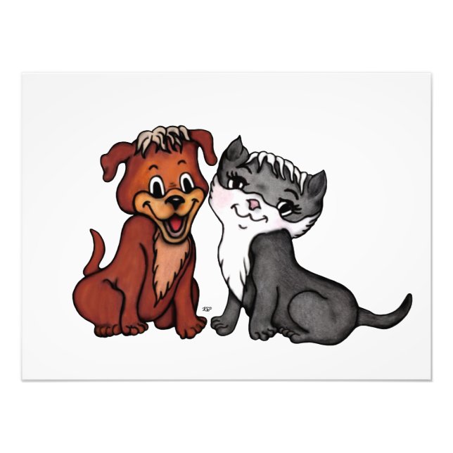 Kattunge och marionett fototryck (Framsidan)