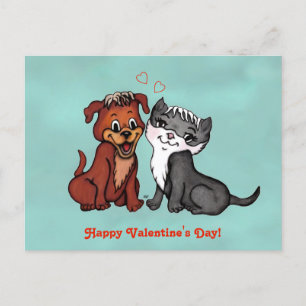 Kattunge och marionett, Glad Alla hjärtans dag! Vykort