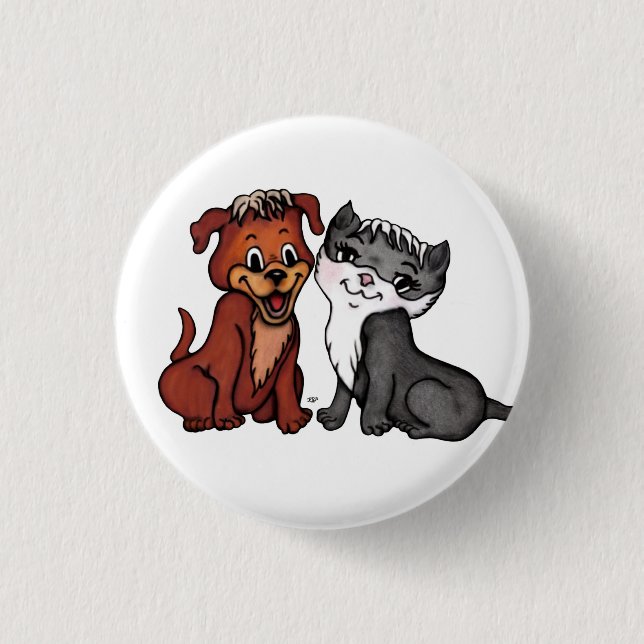 Kattunge och marionett knapp (Framsida)