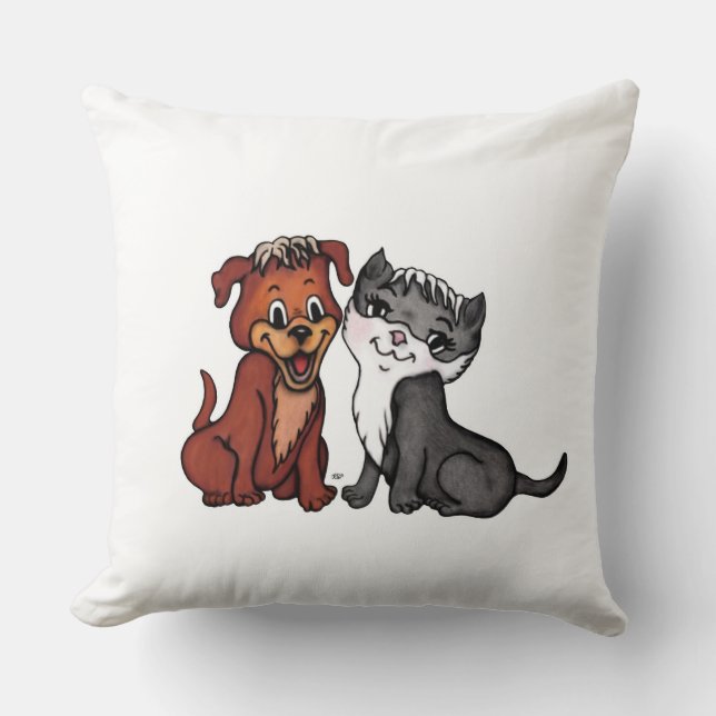 Kattunge och marionett kudde (Framsida)