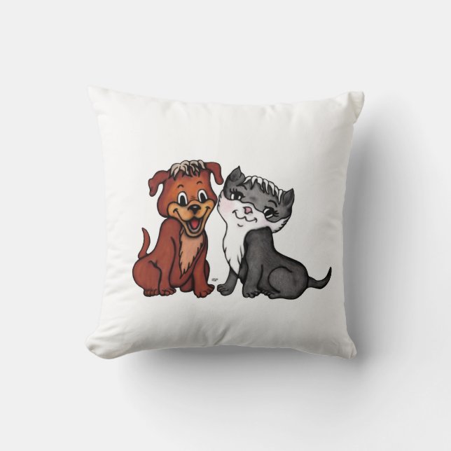 Kattunge och marionett kudde (Framsida)