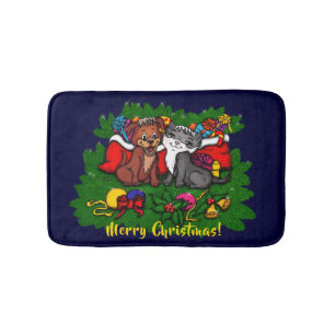 Kattunge och marionett, Lycklig Julafton Badrumsmatta