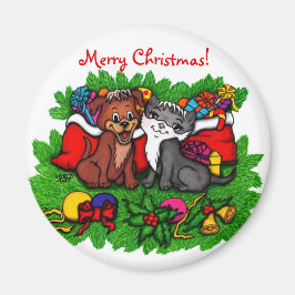 Kattunge och marionett, Lycklig Julafton Magnet