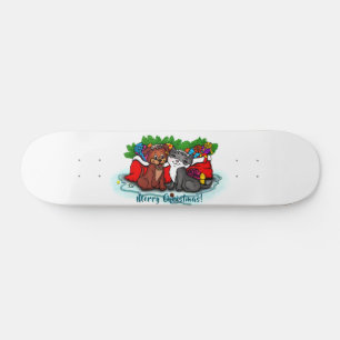 Kattunge och marionett, Lycklig Julafton Mini Skateboard Bräda 18,5 Cm