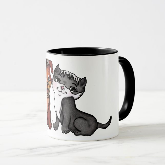 Kattunge och marionett mugg (Framsida höger)