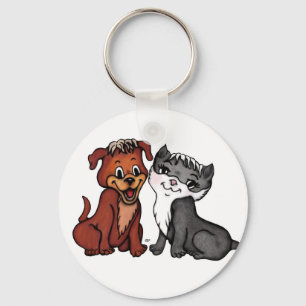 Kattunge och marionett nyckelring