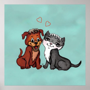 Kattunge och marionett poster