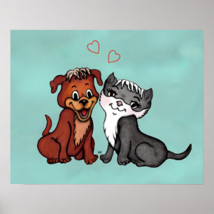 Kattunge och marionett poster