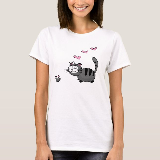 Kattunge och Mousie kärlek T-shirt (Framsida)