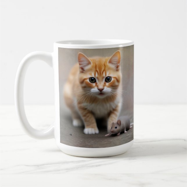 Kattunge och mus  kaffemugg (Vänster)
